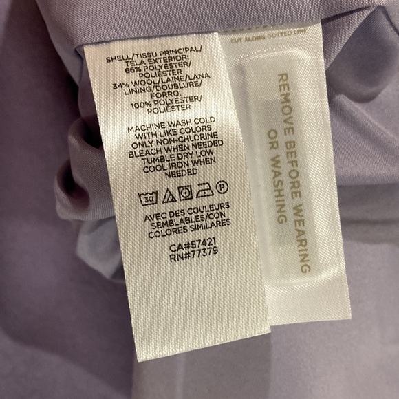 NEW ANN TAYLOR $248 POWDER PURPLE BELTED FUNNEL NECK COAT SZ misses XXS NWT - Picture 6 of 6